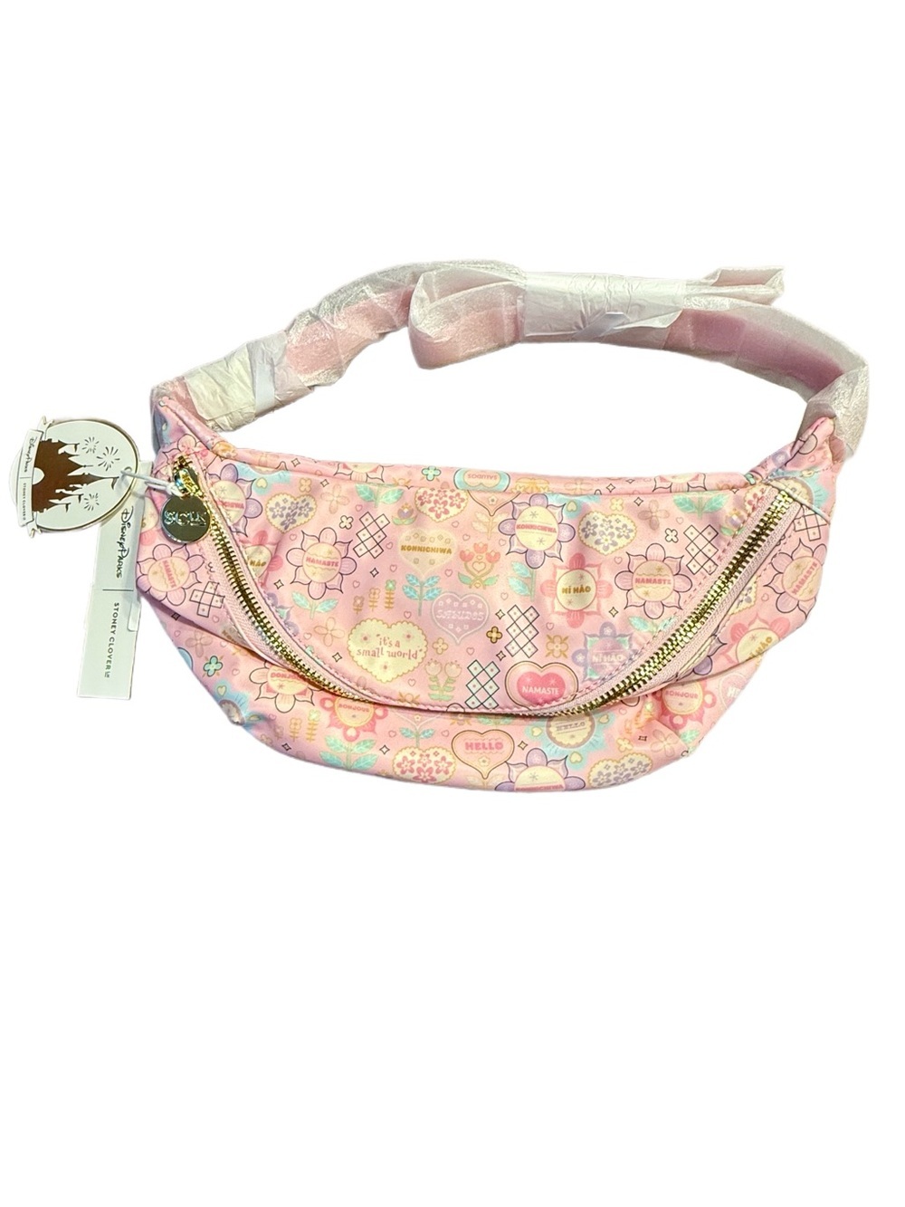 Disney x Stoney Clover Lane “SMALL WORLD”  Jumbo Pink Fanny Pack - NWT
